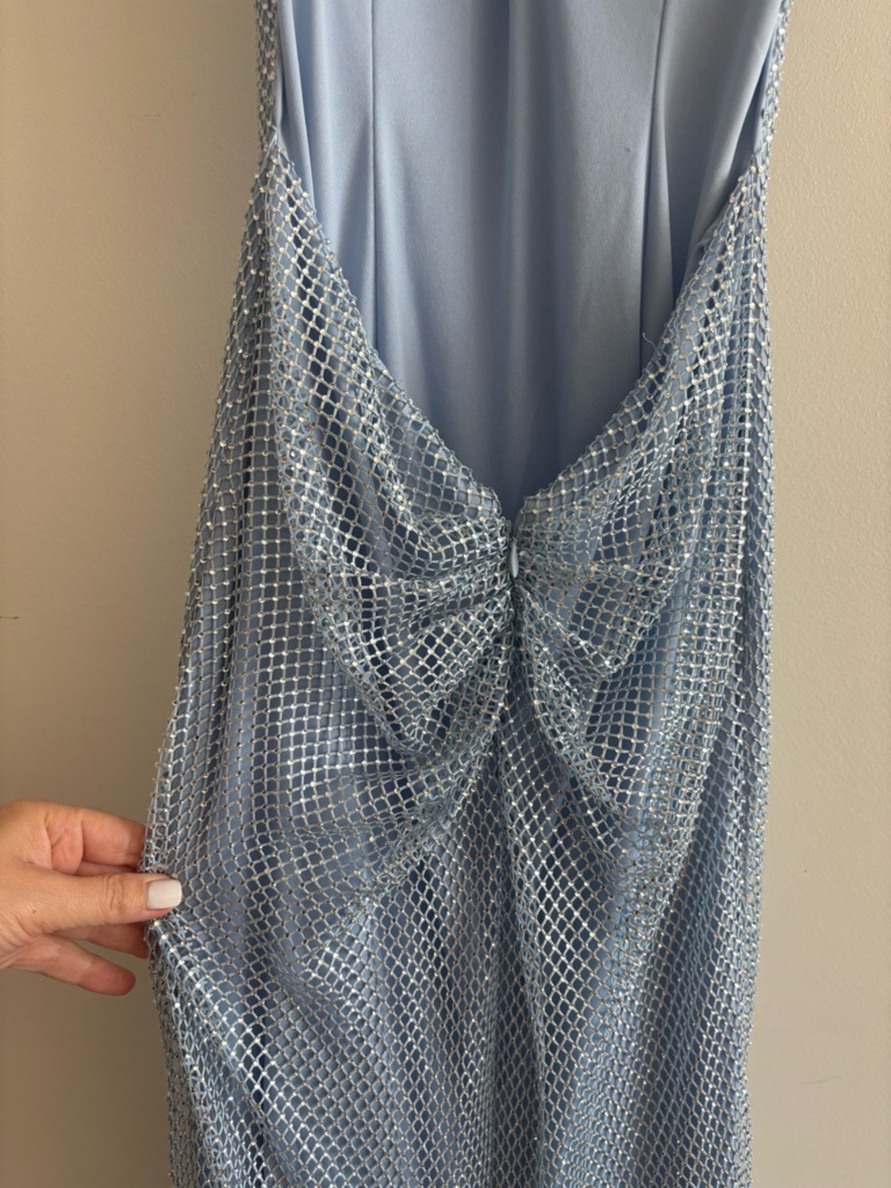 Jovani 08139 Light Blue High Slit Backless Dress Size 4 - Picture 15 of 15